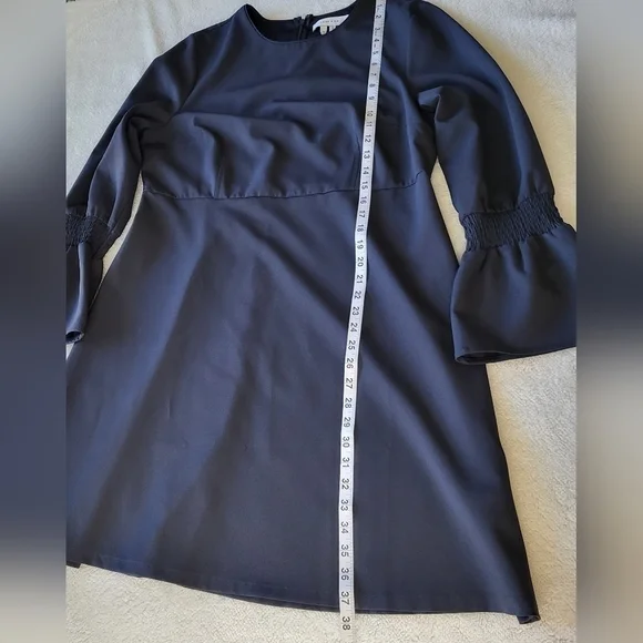 Lark & Ro Womens Size 16 Blue Dress Long Bell Sleeves NWT - Picture 4 of 7